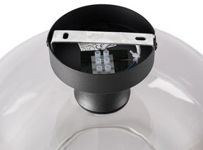 Plafoniera Art Déco nera con vetro fumé - Bizle