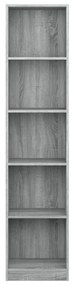 Libreria 5 Ripiani Grigio Sonoma 40x24x175 cm Legno Multistrato