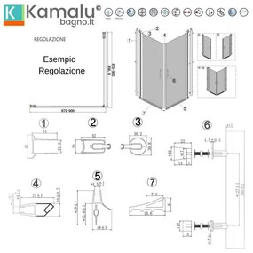 Kamalu - box doccia 70x75 due battenti vetro opaco altezza 200h | ks2800ao