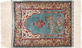 Hereke Tappeto 60x50 Rosa (Tacchino) Annodato A Mano