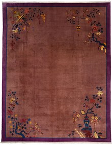 Peking Tappeto orientale 340x270 Rosa (Cina) Annodato A Mano