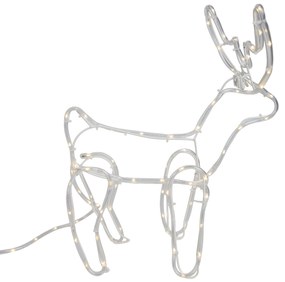 Lampada da terra natalizia renna con slitta 116 cm con LED e timer IP44 - Sori