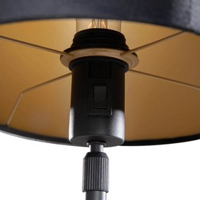 Lampada da Tavolo Nera con Paralume in Velluto Ovale Nero 35cm - Parte