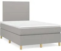 Letto a Molle Materasso e LED Grigio Chiaro 120x190 cm Tessutocod mxl 115351