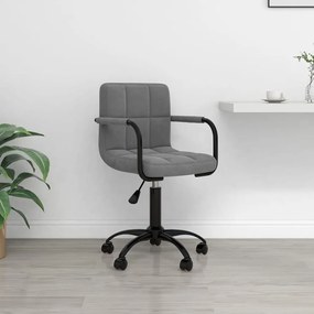 Sedia Da Ufficio Girevole Grigio Scuro İn Velluto /