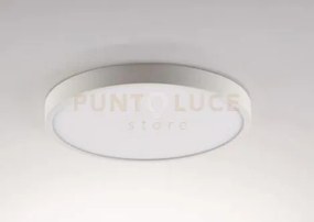 Plafoniera led domo bianca tonda 24w 2700lm 4000k ip44 24x2,4cm