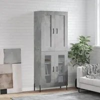 Credenza Grigio Cemento 69,5x34x180 cm in Legno Multistrato 3199629