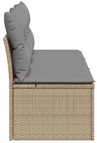Divano da giardino con cuscini a 3 posti beige in polyrattan