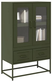 Credenza Verde Oliva 68x39x111,5 Cm İn Acciaio /