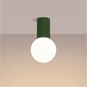 Plafoniera verde con paralume in vetro ø 12 cm Orbital – Sollux