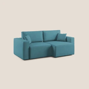 Morfeo divano con seduta estraibile in morbido tessuto impermeabile T02 azzurro 215 cm
