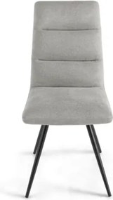 Sedia da cucina in tessuto Grigio Chiaro gambe metallo HILL set 2 pezzi