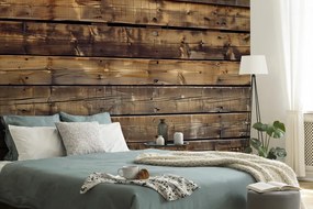 Carta da parati – Imitazione legno moderno in marrone