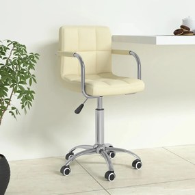 Sedia Da Ufficio Girevole Crema İn Tessuto /