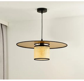 Duolla - Lampadario a sospensione con filo TOKYO RATTAN 1xE27/15W/230V diametro 50 cm oro/rattan