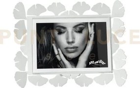 Portafoto ginkgo piccolo orizzontale bianco marmo