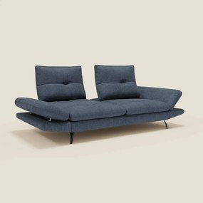 Ardex Divano 3 posti con schienali traslanti e braccioli regolabili in morbido tessuto impermeabile T06 blu