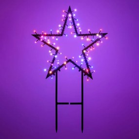 Figura natalizia illuminata 80 lampadine multicolore H 55 cm