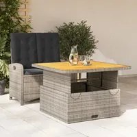 Set da Pranzo da Giardino 2 pz con Cuscini in Polyrattan Grigio 3277343