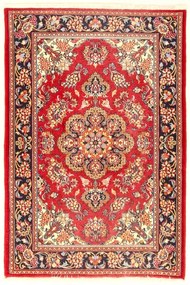 Ghom Tappeto 150x100 Rosso (Iran) Annodato A Mano