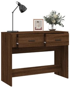 Tavolino consolle rovere marrone 100x39x75 cm legno multistrato
