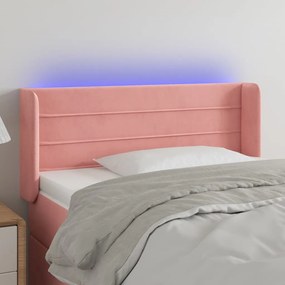 Testiera A Led Rosa 103x16x78/88 Cm İn Velluto /