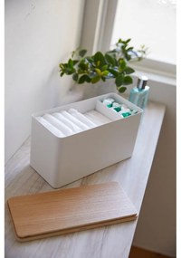 Organizer bianco con coperchio in compensato Yamazaki Rin - YAMAZAKI