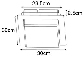 Plafoniera moderna nera quadrata incl. LED IP44 - Lys