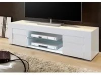 Porta TV Moderno di Design a due ante Bianco Lucido, ZLCEAY-PTVG2ABI