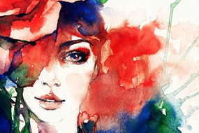 Stampa su tela – Ritratto astratto di donna