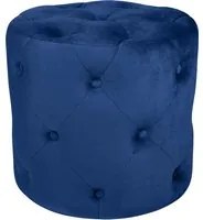 Pouf in velluto capitonn, poggiapiedi mod. Honey - Colore: blu PO07HO