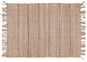 Tappeto beige in juta con frange 170x120 cm Maya