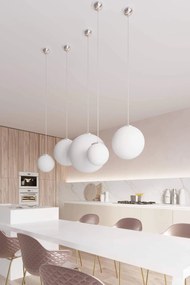 Lampada a Sospensione in Acciaio e Vetro UGO 30 E27 Ø30 Cromo