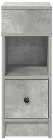 Comodini 2 pz con cassetto grigio cemento 25x31x66 cm