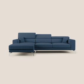 Blade Divano moderno angolare con poggiatesta reclinabili in tessuto impermeabile simil-cotone T13