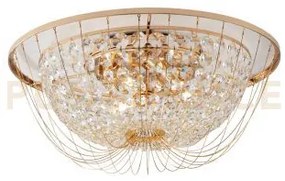 Plafoniera vienna oro 4 luci attacco e14 45x22cm in cristallo k9