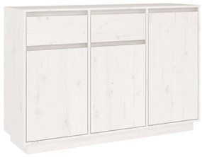 Credenza bianca 110x34x75 cm in legno massello di pino