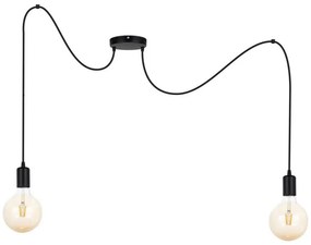 Lampadario a sospensione con filo MIROS 2xE27/60W/230V ragno nero