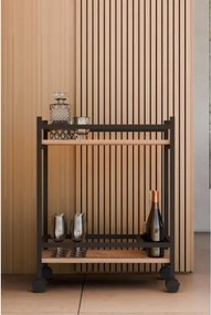 Carrello Portavivande Stile Industrial 60x34x76 Will Rovere