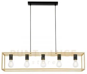 Lampadario a sospensione kimera nera e oro satinato 5 luci attacco ...