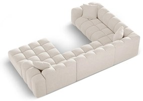 Divano angolare color crema (con penisola a sinistra/a U) con rivestimento in ciniglia Treno – Cosmopolitan Design