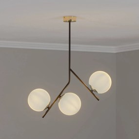 Euluna plafoniera Canzo, a 3 luci, vetro, Ø 52 cm