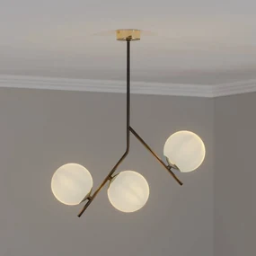 Euluna plafoniera Canzo, a 3 luci, vetro, Ø 52 cm