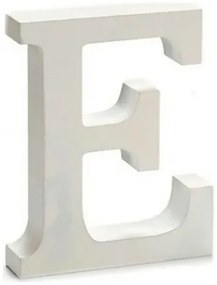 Lettera E Bianco Legno 16 x 14,5 cm