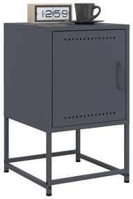 Comodini 2 Pz Antracite 36x39x60,5 Cm İn Acciaio /