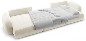 Divano angolare color crema allungabile/con contenitore (a U) con rivestimento in velluto Tonale – Cosmopolitan Design