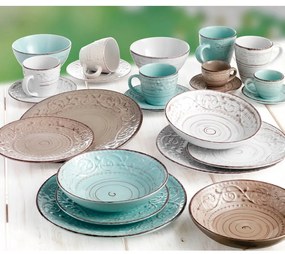 Piatto fondo in gres turchese Serendipity, ⌀ 20 cm - Brandani