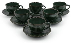 Tazze in ceramica verde scuro in set da 6 pezzi 0,21 l - Hermia