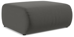 Poggiapiedi grigio con rivestimento in velluto Ekahi – Makamii