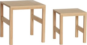 Set di 2 tavolini in rovere naturale 40x40 cm Puzzle - Hübsch